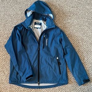 Vintage Musto Blue Shell Jacket Coat Hood Outdoor Sailing
